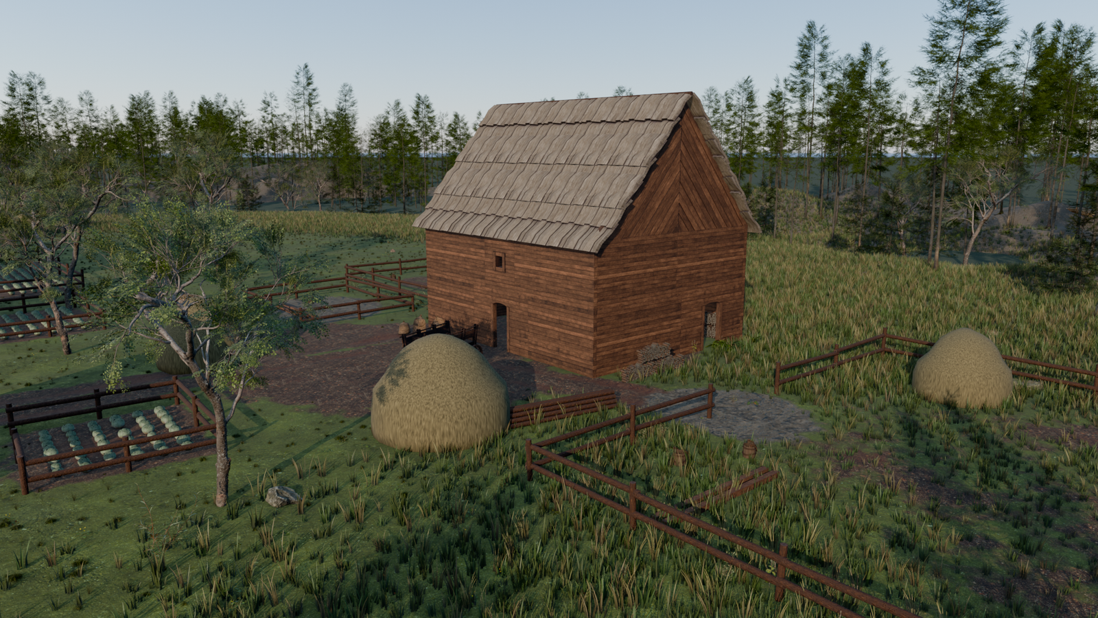 Barn and animal pens